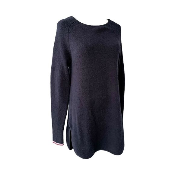 TOMMY HILFIGER NWT long crew neck in Navy  Bouclé Size S - Picture 1 of 9